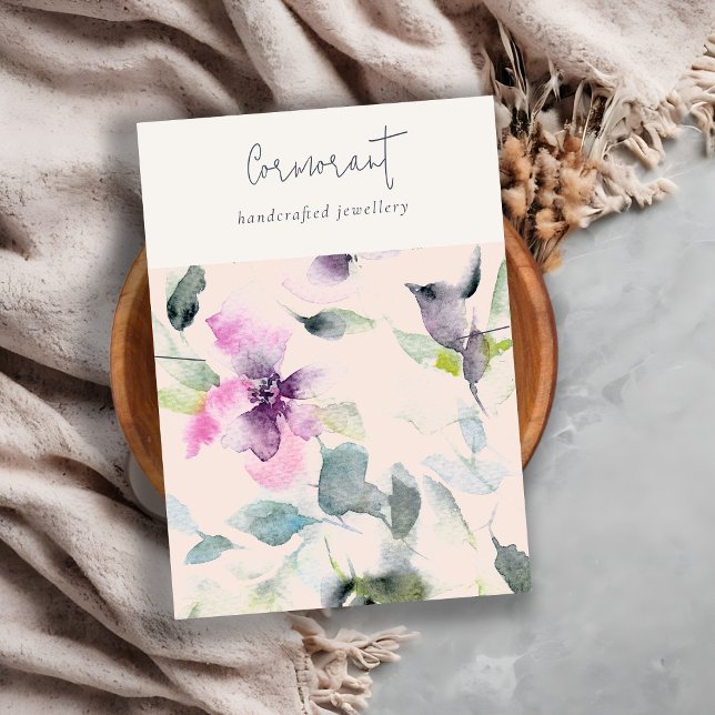 Carte De Visite Collier floral violet rose vif (Créateur téléchargé)