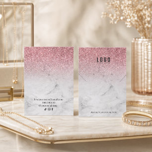 Carte De Visite Collier moderne girly paillettes or rose earrings