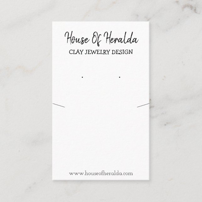 Carte De Visite Collier Noir Et Blanc Porte-Écran D'Oreille (Devant)