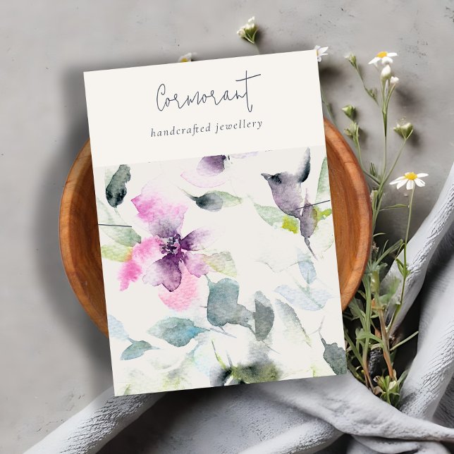 Carte De Visite Collier rose violet floral (Créateur téléchargé)