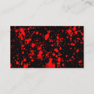 Carte De Visite Coloré Black Red Paint Splatter Artistique Splash
