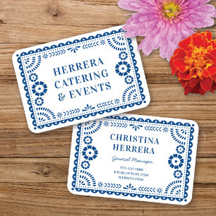 Carte De Visite Coloré Blue Papel Picado Catering Event Stylist