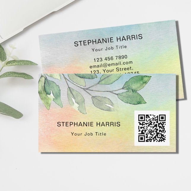 Carte De Visite Coloré de code QR (Créateur téléchargé)