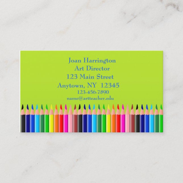 Carte de visite coloré de crayons (Devant)