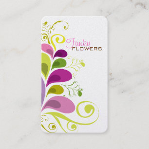 Carte De Visite Coloré vert violet vert floral Déco Feuilles Nat
