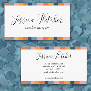 Carte De Visite Colorful Candy Stripes Minimalist Cool