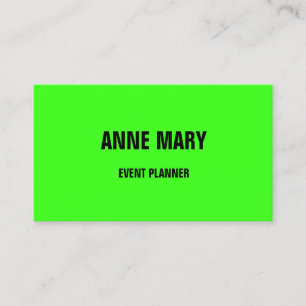 Carte De Visite Colorful Neon Green Bright Event Planner 2025