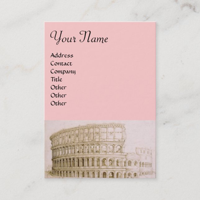 Carte De Visite COLOSSEUM /Architecture antique, Architecte rose (Devant)