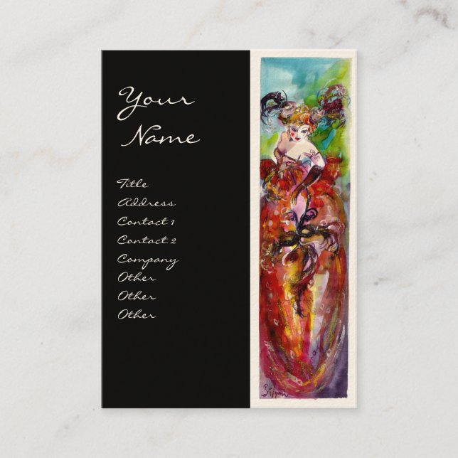 Carte De Visite COLUMBINE / Fashion Designer, Arts du spectacle (Devant)