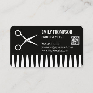 Carte De Visite Comb   Liste des cheveux   Code QR