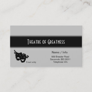 Carte De Visite Comedy Tragedy Greek Black Masks Business Card