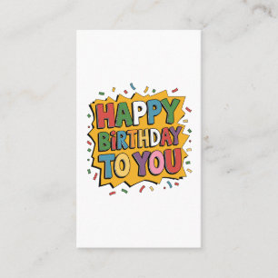 Carte De Visite Comic Burst Joyeux Anniversaire