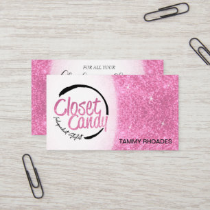 Carte De Visite Commande personnalisée - Parties scintillant rose 