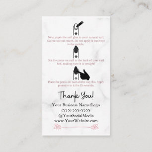 Carte De Visite Comment appliquer les clous de presse Instructions