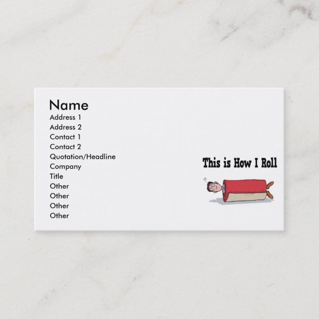 Carte De Visite Comment faire pour rouler un tapis (Devant)