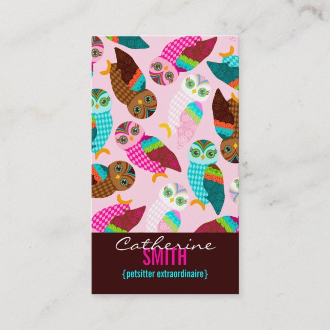 Carte De Visite Comment maintenant petits hiboux ? Vertical (Devant)