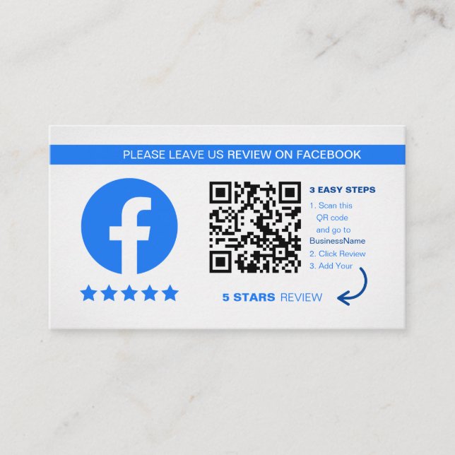 Carte De Visite Commentaires Facebook | Merci de code QR professio (Devant)