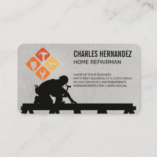 Carte De Visite Commerçant sur le Toit Entrepreneur Général