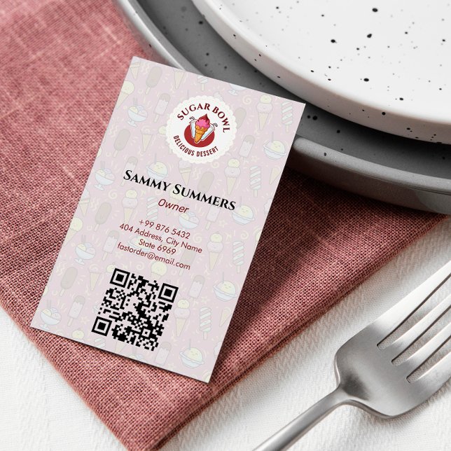 Carte De Visite Commerce de crème glacée | Saveurs délicieuses de  (Créateur téléchargé)