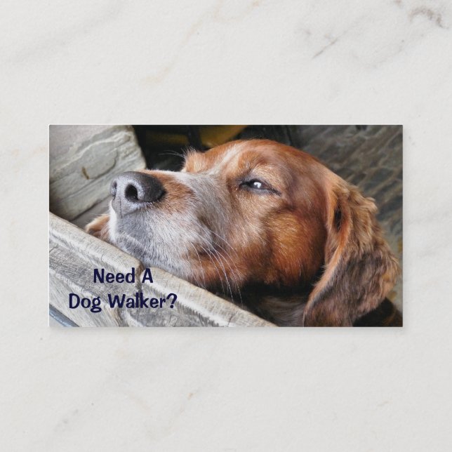 CARTE DE VISITE COMMERCES, CHIEN QUI MARCHE. (Dos)