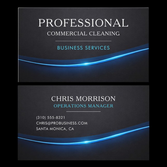 Carte De Visite Commercial Cleaning Services Professional (Créateur téléchargé)