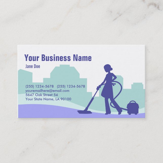 Carte de visite commercial de nettoyage (Devant)