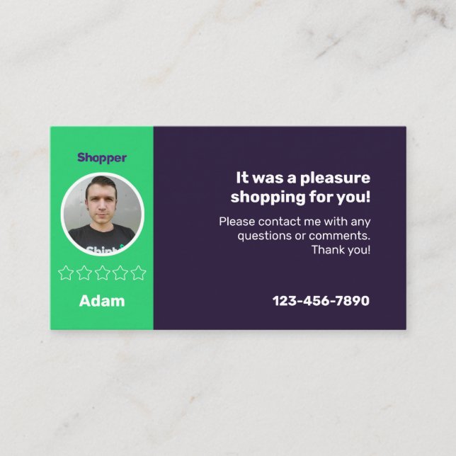 Carte de visite commercial personnel (Devant)