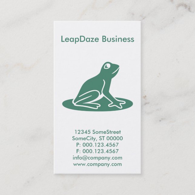 Carte De Visite compagnie de grenouille personnalisée (Devant)