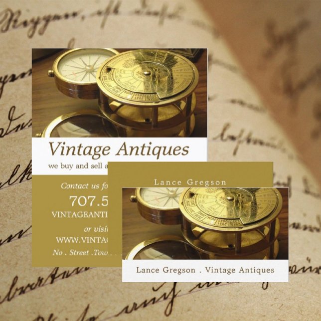 Carte De Visite Compass vintage, revendeur d'antiquités (Créateur téléchargé)