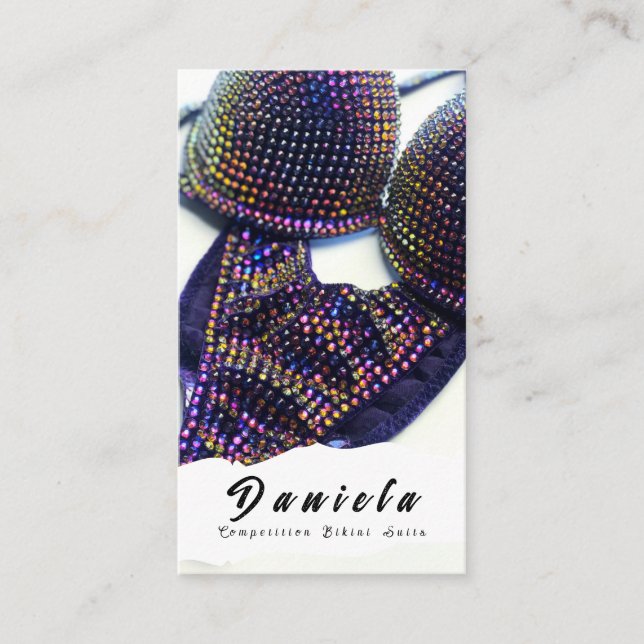 Carte De Visite Compétition de Fitness Bikini Crystal Convient aux (Devant)