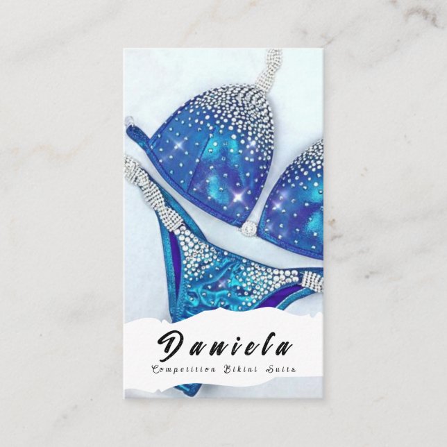 Carte De Visite Compétition de Fitness Bikini Crystal Convient aux (Devant)
