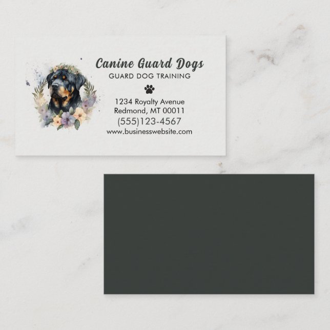 Carte De Visite Comportement de chien entraînement Service animal  (Devant / Derrière)
