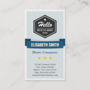 Carte De Visite Compositeur de musique - Creative Retro Stylish