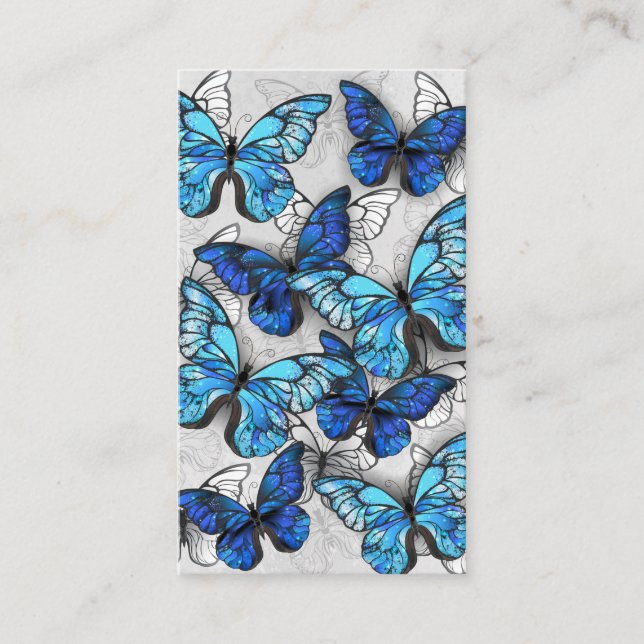 Carte De Visite Composition des White and Blue Butterflies (Devant)