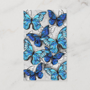 Carte De Visite Composition des White and Blue Butterflies