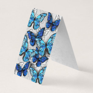 Carte De Visite Composition des White and Blue Butterflies