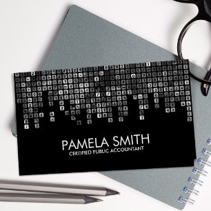 Carte De Visite Comptabilité - Chiffres Abstraits en niveaux de gr