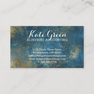 Carte De Visite Comptabilité professionnelle d'or BLEU élégante