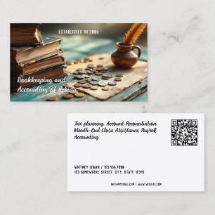 Carte De Visite Comptabilité Tenue de Livre QR