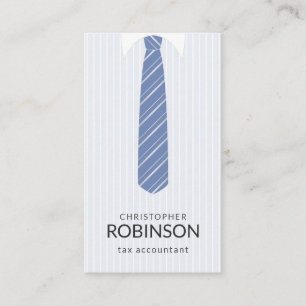 Carte De Visite Comptable bleu blanc de chemise et de cravate de