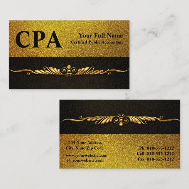Carte De Visite Comptable certifié CPA Comptables Agréés (Devant / Derrière)