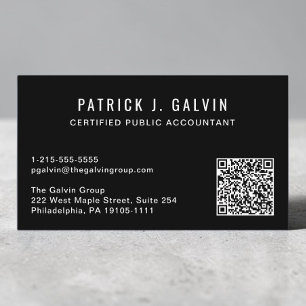 Carte de visite comptable CPA Code QR noir