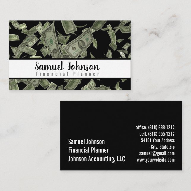 Carte De Visite Comptable de planificateur financier professionnel (Devant / Derrière)
