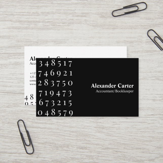 Carte De Visite Comptable & Expert-Comptable Finance Professionnel (Devant/Arrière en situation)