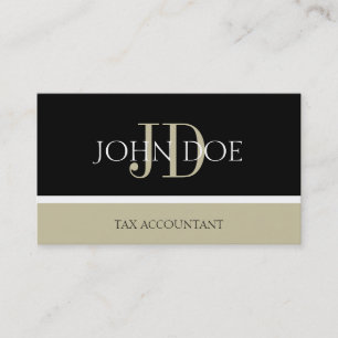 Carte De Visite Comptable fiscal/monogramme CPA Noir/Tan