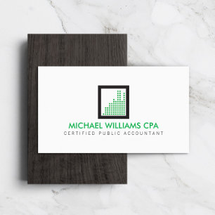 Carte De Visite Comptable moderne, Logo financier en vert