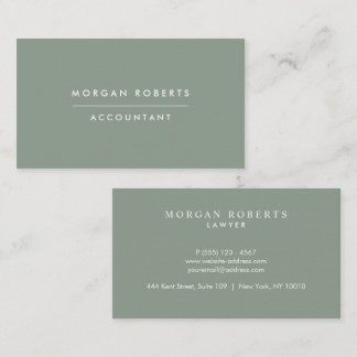 Carte De Visite Comptable Sage Green Avocat ou Professionnel