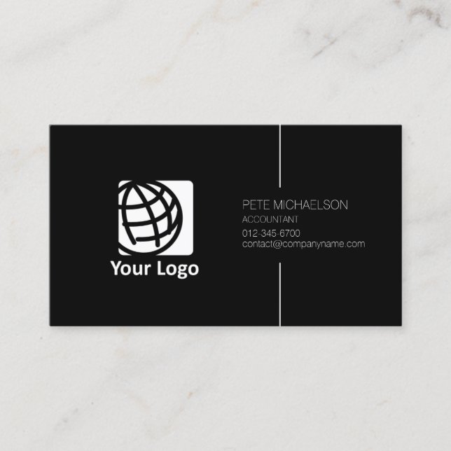 Carte De Visite Comptable Services financiers Black Elegant (Devant)