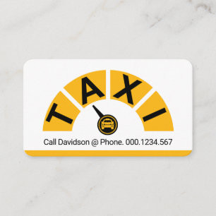 Carte De Visite Compteur de vitesse de taxi jaune Conduite de taxi