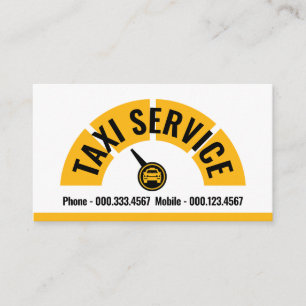 Carte De Visite Compteur de vitesse de taxi jaune Conduite de taxi